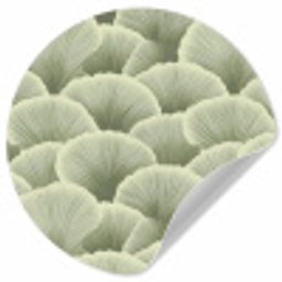 Waaier - Blad - Groen Wandcirkel behangsticker klein 186 -3d