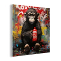 Aap - Graffiti - Dieren - Kunst - Flesje - Kleuren plexiglas 5mm klein -z3d