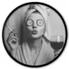 Vrouw - Masker - Wijn - Sigaret Fotolijst rond zonder passe partout klein -3d