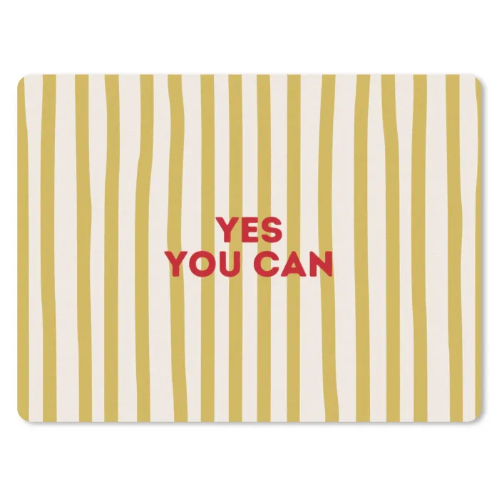 Strepen - Abstract - Yes you can - Rood muismat rubber klein -3d