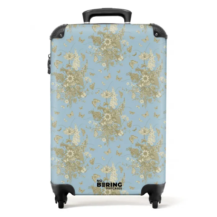 Klassiek boeket patroon blauw NBS - Handbagage koffer - Kinderen Unisex middel -productfoto_recht