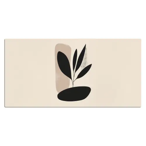 Plant - Beige - Japandi Muismat XXL klein -3d_leeg