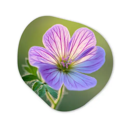 Bloem - Close up - Paars Wandcirkel Organisch Plexiglas middel -3d