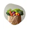 Papieren - Boodschappen - Groente - Kleurrijk Wandcirkel Organisch Forex 3mm klein -3d