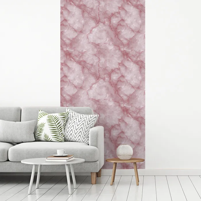 Roze - Kwartsmarmer - Aders fotobehang vinyl groot 64 -woonkamer