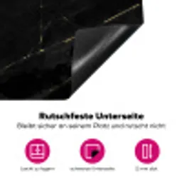 Gouden Bliksem in Ebbenhout Inductie beschermer vinyl 3mm klein -zzzzzzz-lf-onderkant
