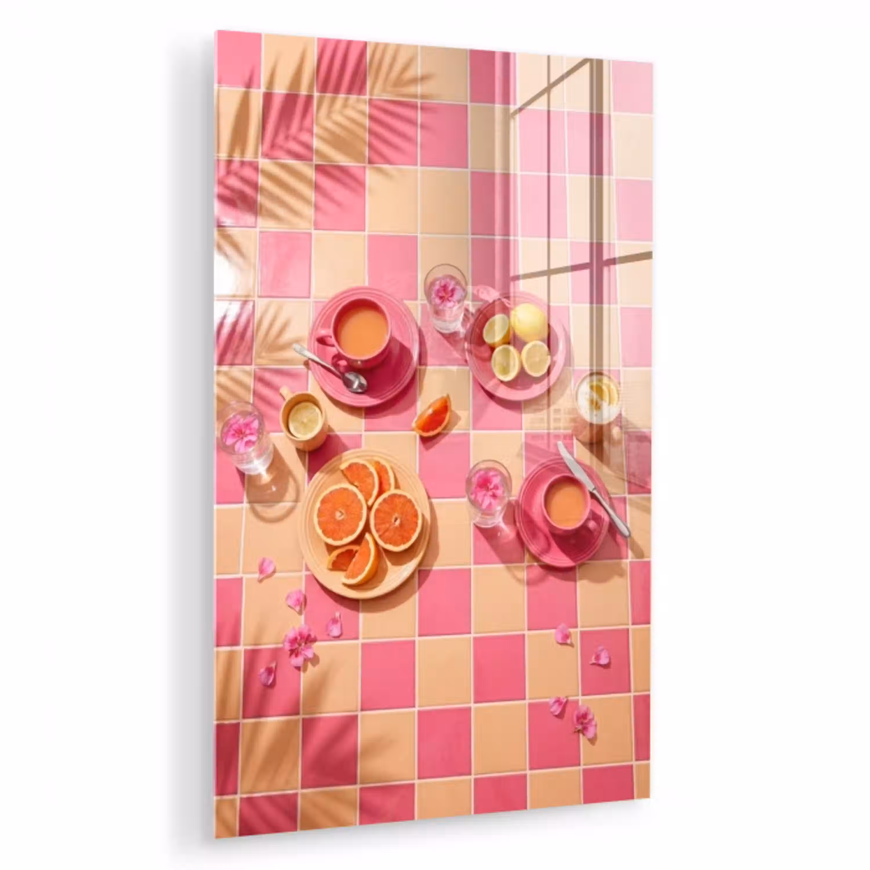 Eten - Citrusvruchten - Stillevens - Roze - Oranje plexiglas 5mm klein -zzzproduct_nieuw