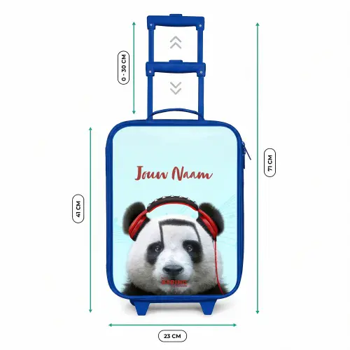 Kees de Panda Kinderkoffer - Blauw klein -productfoto_formaten