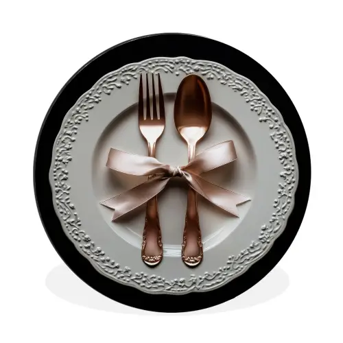 Rose - Strik - Bestek Wandcirkel aluminium klein -3d