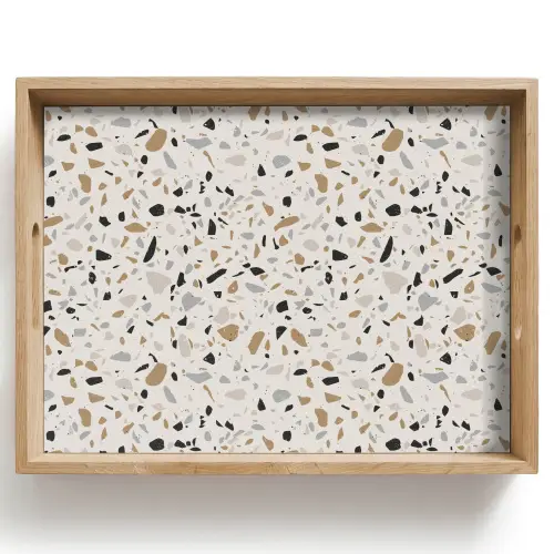 Terrazzo -  Patroon - Staal Dienblad Rechthoek middel 911 -z3d_shopping