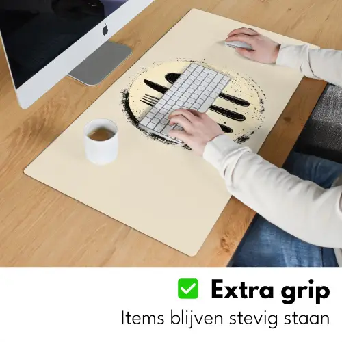 Zwart - Bestek - Rondje Muismat XXL klein -sfeer3