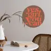 Yes girl you can - Oranje - Bruin Wandcirkel behangsticker klein -sfeer3