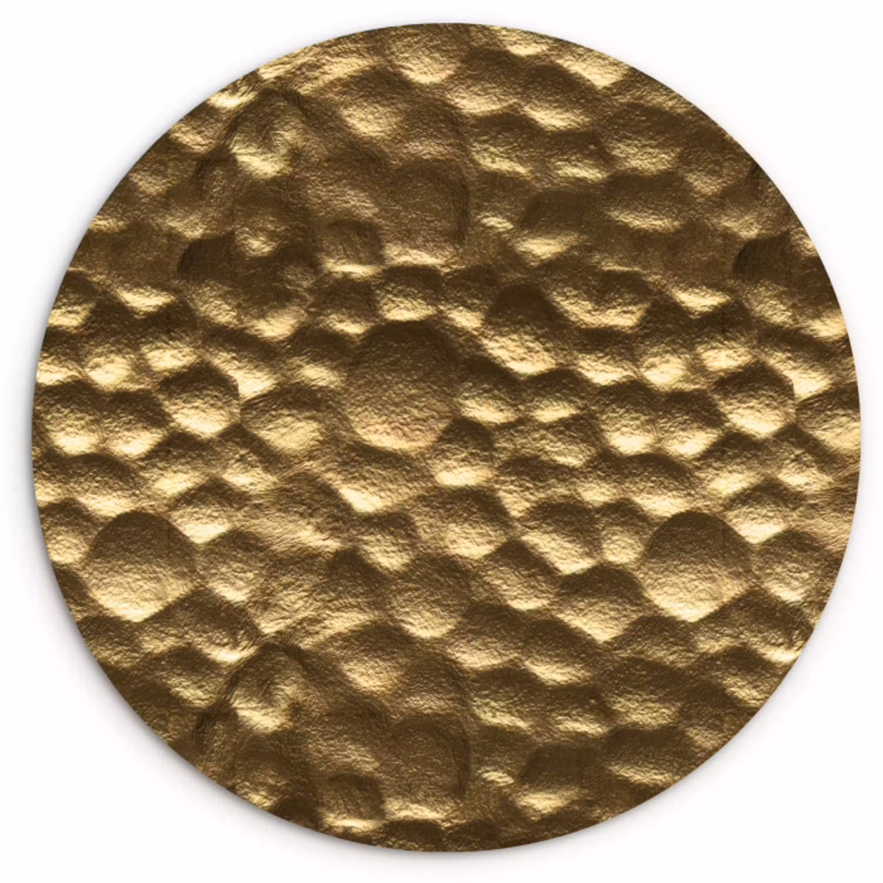 Gehamerd - Reliëf - Textuur - Bronsgoud Wandcirkel kunststof plaat 5mm dik klein 188 -3d