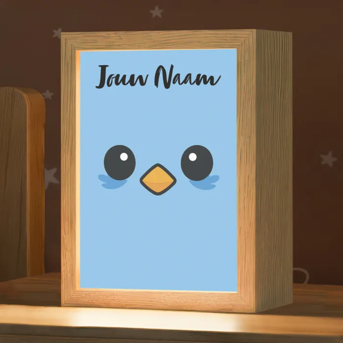 Vogel - Blauw - Gezicht Light Box met kabel (Kinderlampje) klein -zzz_3d_website