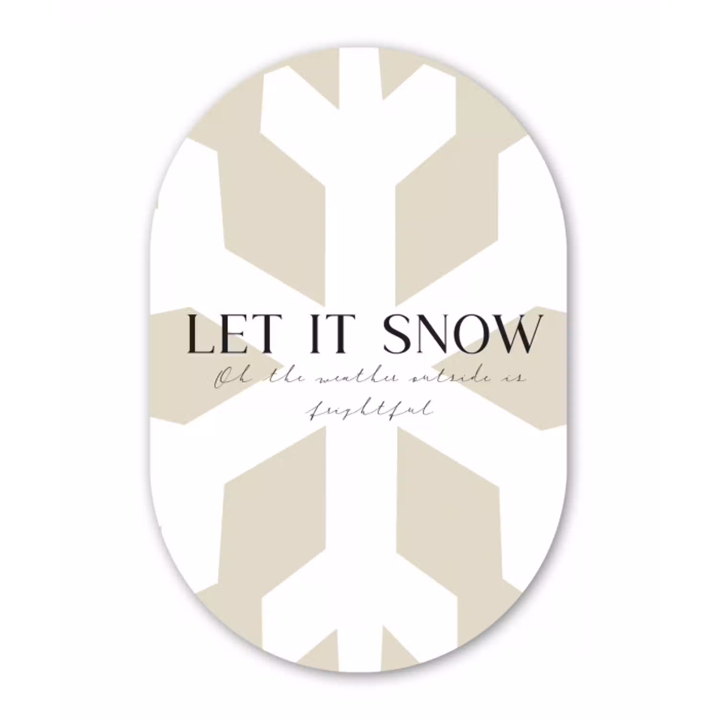 Sneeuw - Japandi - Winter - Decoratie Wandcirkel Ovaal Glas middel -3d