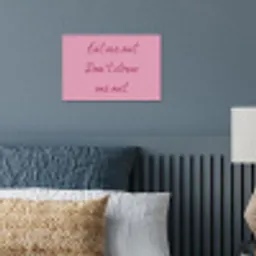 Eat me out don't stress me out - Roze - Handgeschreven poster papier klein -sfeer2