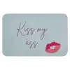 Kiss my ass - Lip - Blauw Badmat klein -3d