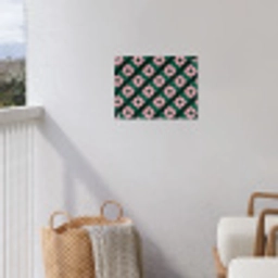 Groen - Roze - Retro - Sterren tuinposter los doek klein 239 -sfeer8