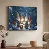 Winter - Gnooms - Eekhoorns - Meerkleurig Textielframe zwart klein -sfeer3