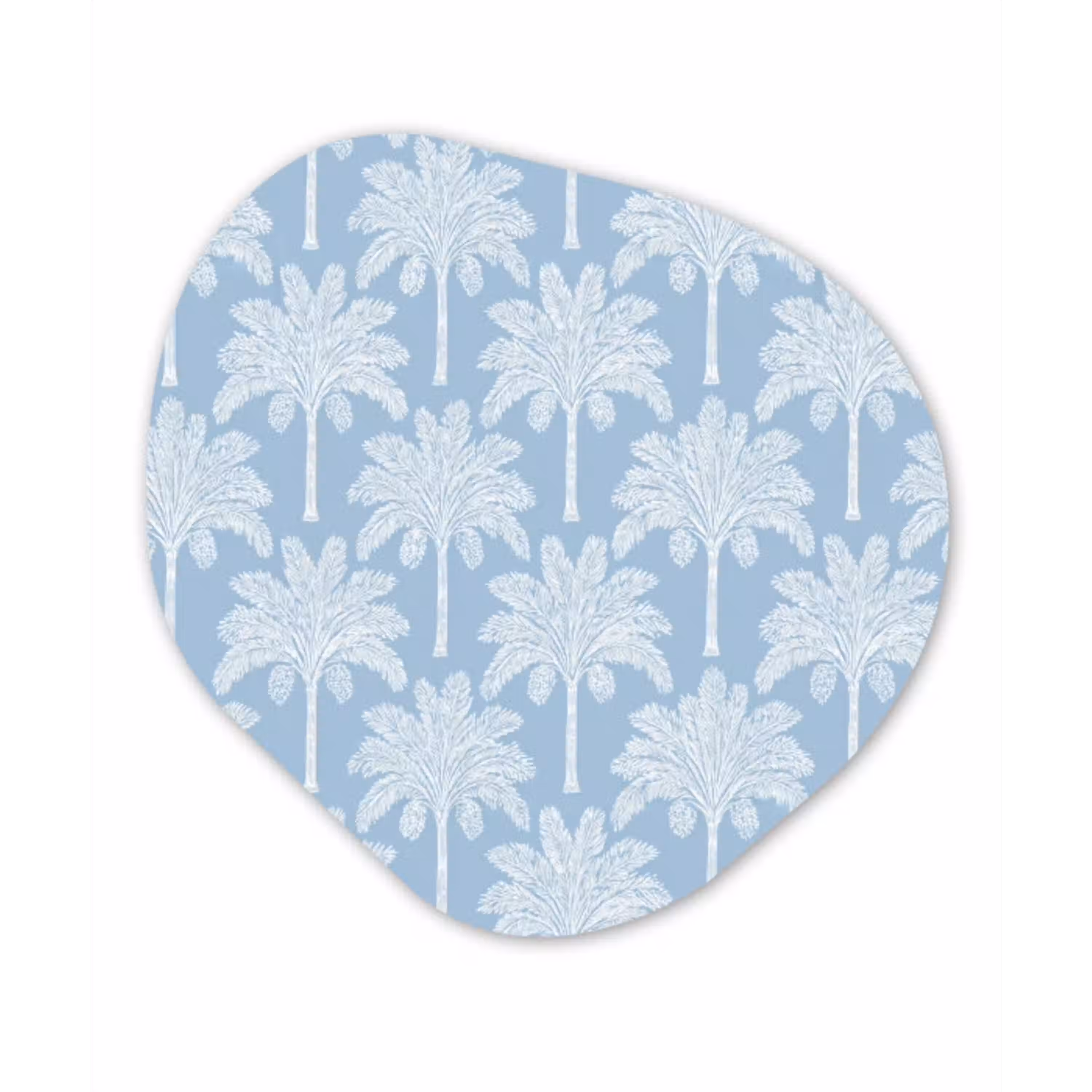 Palmboom - Modern - Blauw Wandcirkel Organisch Forex 3mm klein 629 -3d