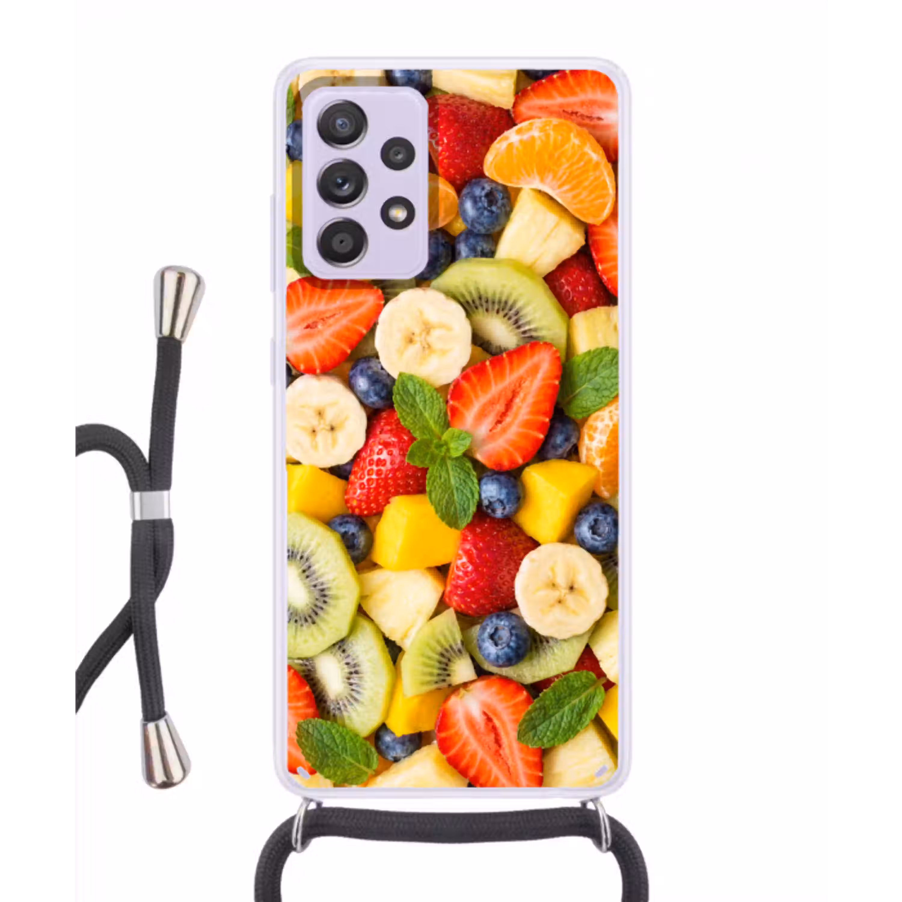 Fruit - Plakjes - Eten - Kleurrijk Hoesje Samsung Galaxy A52 5G met koord klein -3d