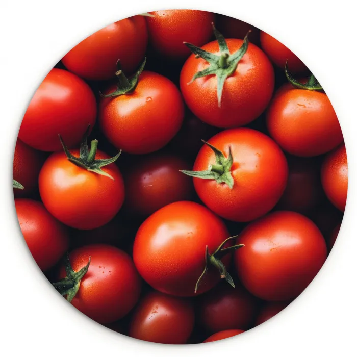 Groente - Rood - Tomaten Wandcirkel kunststof plaat 5mm dik klein -3d