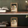 Delftsblauw - Goud - Burger Light Box met kabel (Tafellamp) klein -sfeer3