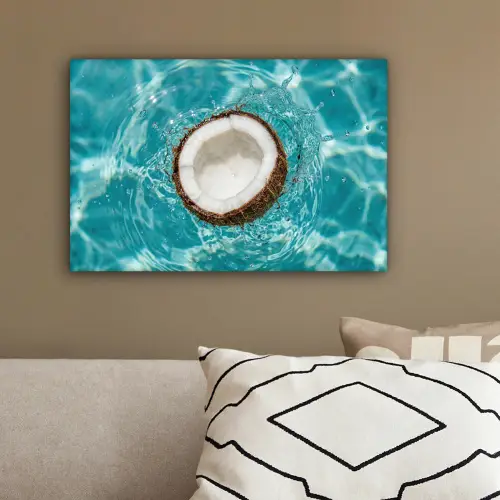 Kokosnoot - Water - Wit canvas 2cm klein -sfeer3