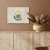 Theepot - Groen - Bloemen - Oranje PET vilt klein -sfeer4