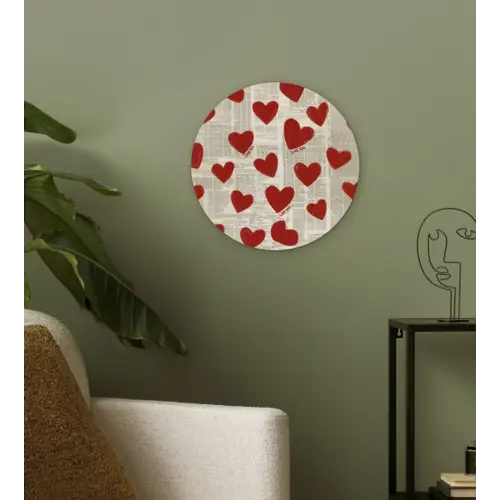 Hartjes - Krant - Loveyou Wandcirkel kunststof plaat 5mm dik klein -sfeer3