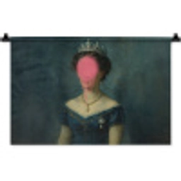 Kroon - Roze druipend verf - Portret Wandkleed katoen klein -zz3d