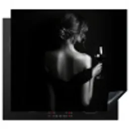 Vrouw - Wijn - Jurk Inductie beschermer vinyl 3mm middel -3d