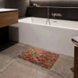 Goudvink - Bessen - Herfst - Natuur - Kleurrijk Badmat klein -sfeer3