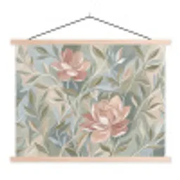 Elegant - Romantiek - Roze textielposter latten blank klein -3d