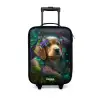 Bruine hond tussen de bloemen Kinderkoffer - Zwart klein -3d