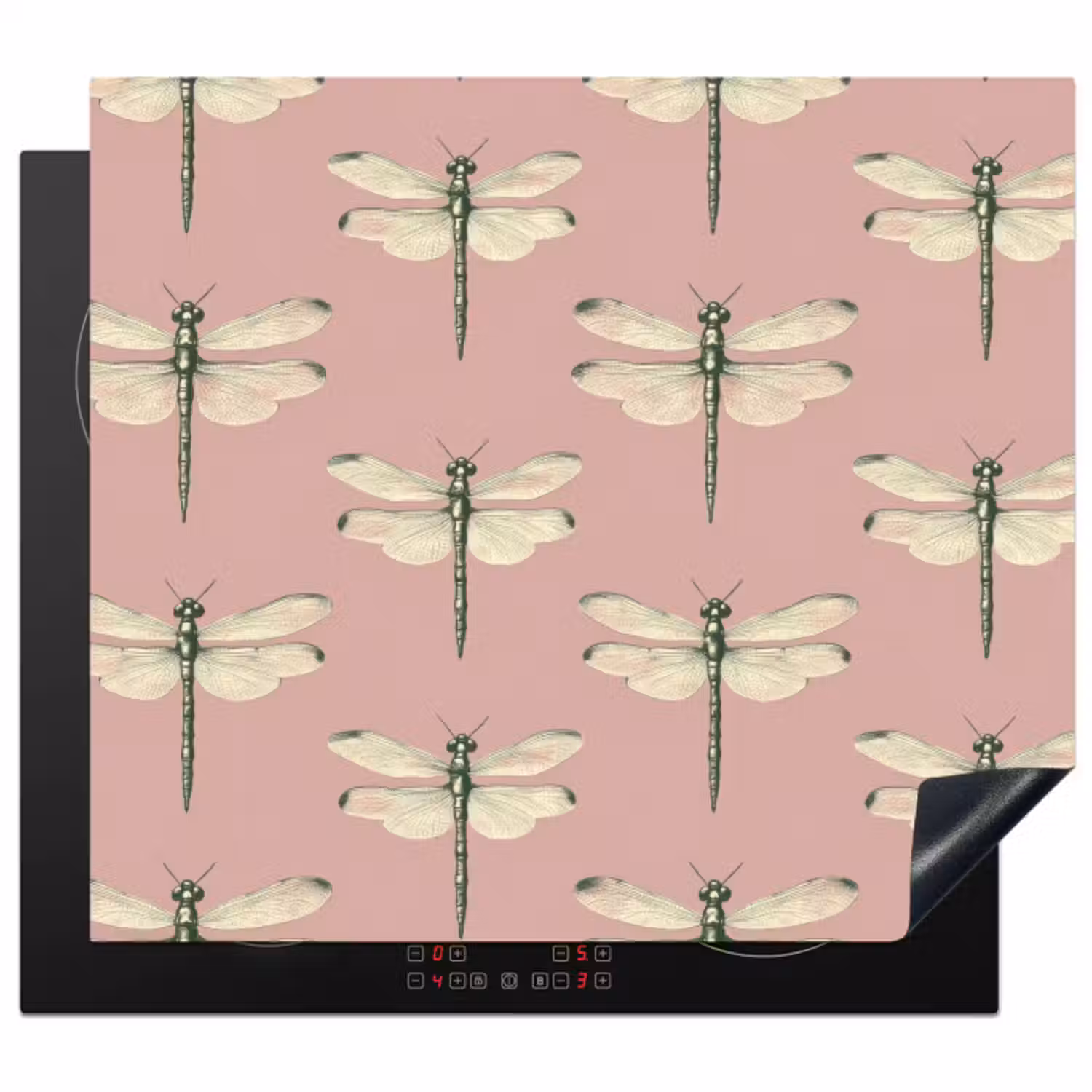 Inductie beschermer - Lillibellen - Patroon - Roze