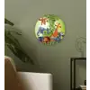 Jungle dieren - Planten - Kinderen - Olifant - Giraf - Leeuw Wandcirkel kunststof plaat 5mm dik klein -sfeer3