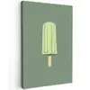 Groen - Waterijsje - Stokje - Illustratie Tuinposter op houten frame 2 cm dik klein -3d