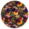 Warm - Patroon - Penseel - Viooltjes Wandcirkel plexiglas klein 852 -3d