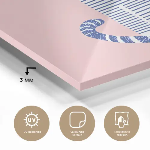 Kat - Illustratie - Minimalistisch - Roze plexiglas 5mm klein -sfeer2