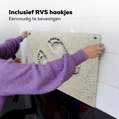 Voeten - Zand - Zee Inductie beschemer met haakjes klein -ky-ophangen-nl