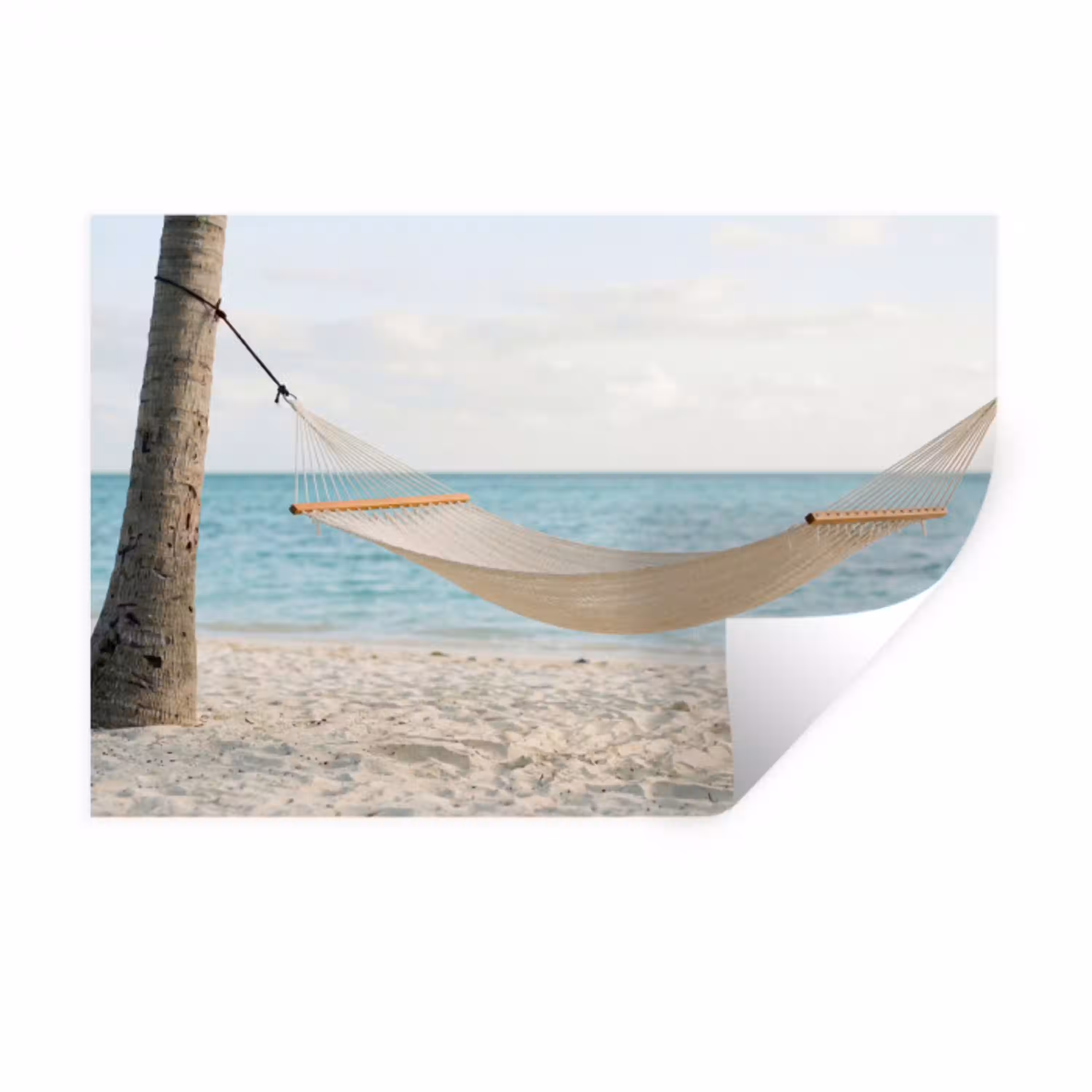 Hangmat - Strand - Wit Muursticker klein -3d