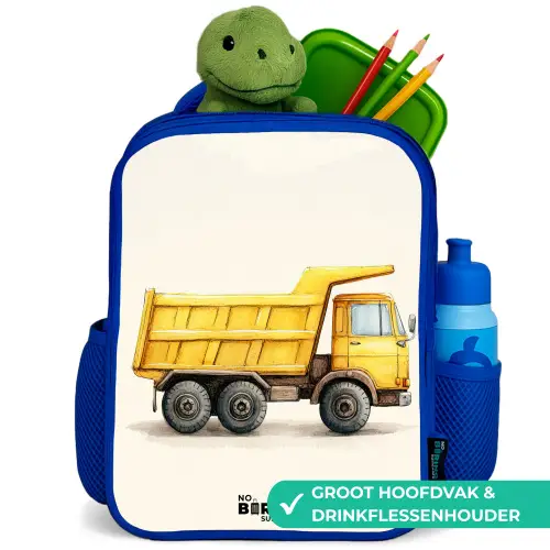 Kiepwagen - Getekend - Geel Kinderrugzak - Blauw middel -inhoud_NL