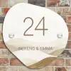 Beige landschap - Klassiek Naambord Organisch middel -sfeer10