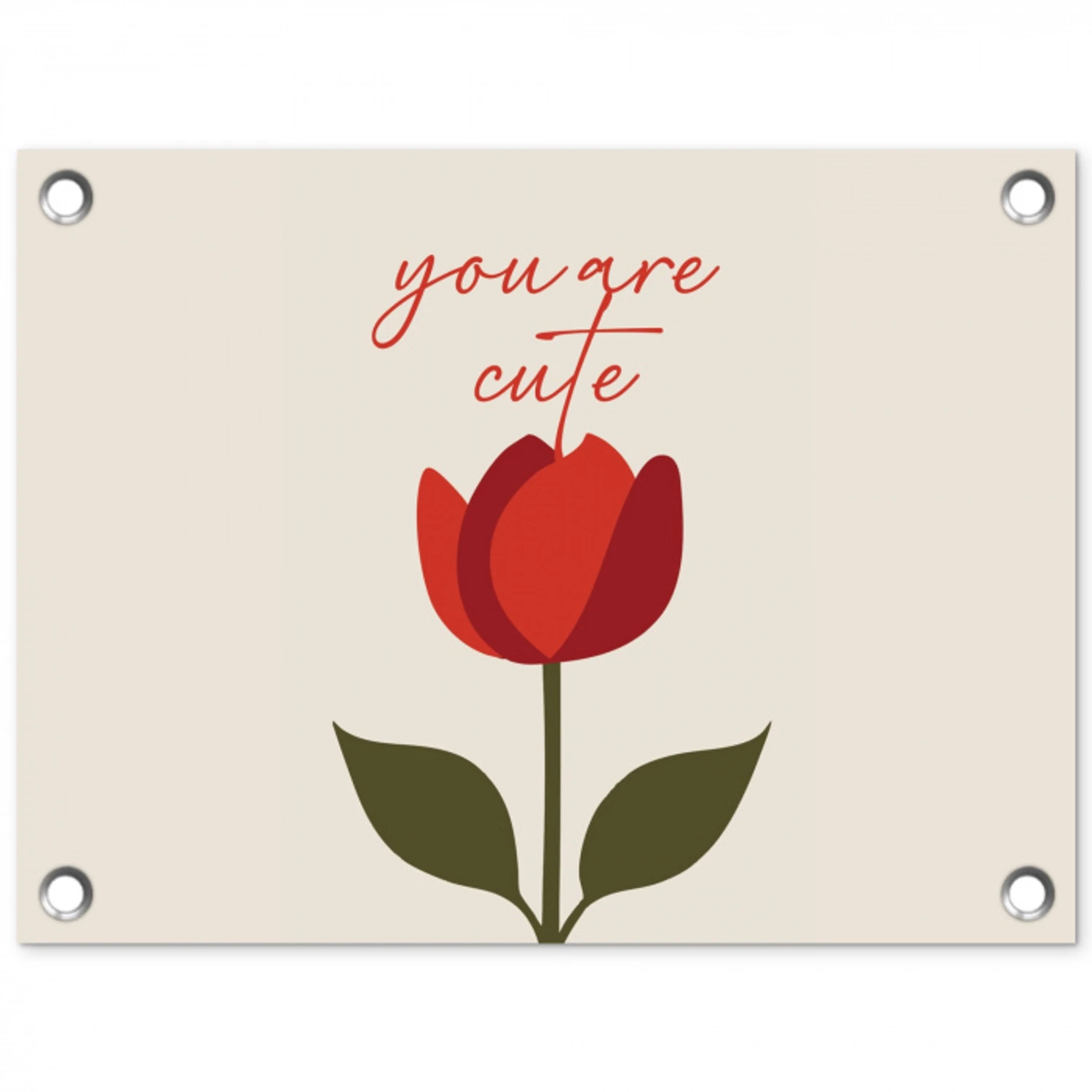 Roos - Rood - Bloem - Valentijn tuinposter los doek klein -3d