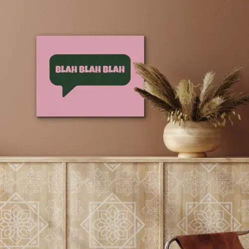 Roze - Tekstwolk - Groen - BLAH BLAH BLAH PET vilt klein -sfeer4