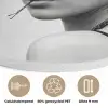 Edgy - Vrouw - Zwart - Wit Akoestische PET Vilt - Rond klein -closeup_NL