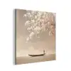 Bloesems - Wit - Boot - Minimalistisch aluminium wit klein -3d
