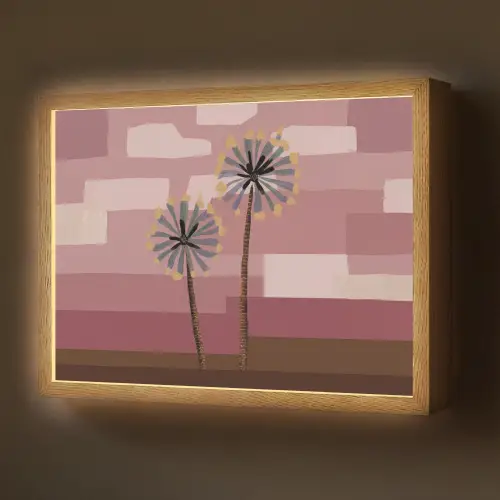 Illustratie - Bloemen - Vlakken - Abstract Light Box met batterij (Wandlamp) middel -z3d_website