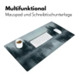 Bos - Meer - Mist - Natuur - Grijs Muismat XXL klein -ysfeer4_duits